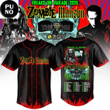 Rob Zombie Marilyn Manson Freaks On Parade Tour 2026 Baseball Jersey