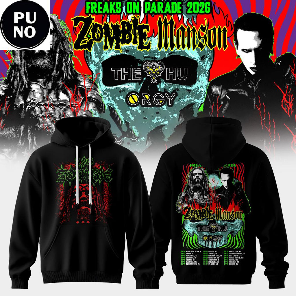 Rob Zombie Marilyn Manson Freaks On Parade Tour 2026 Hoodie T-Shirt