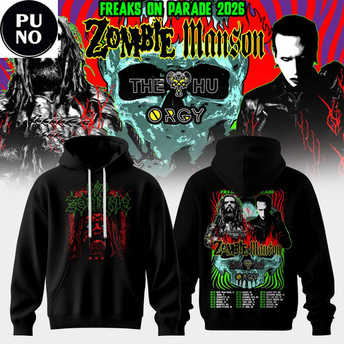 Rob Zombie Marilyn Manson Freaks On Parade Tour 2026 Hoodie T-Shirt