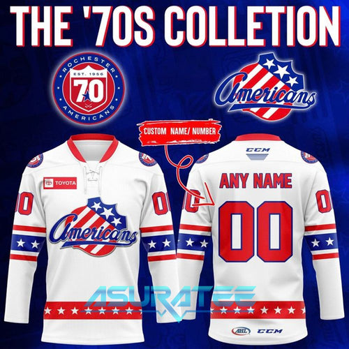 Rochester Americans ”The ’70s Colletion” Limited Edition Hockey Jersey
