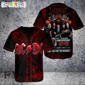Rock And Roll Bells Bells Lovers ACDC Pwr Up Tour 2024 Jersey 50Th Anniversary Baseball Jersey Shirt