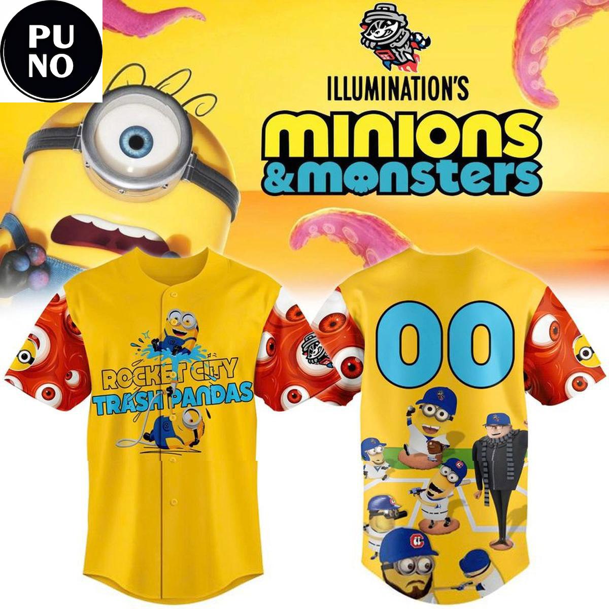 Rocket City Trash Pandas x Minions & Monster 2026 Personalized Baseball Jersey