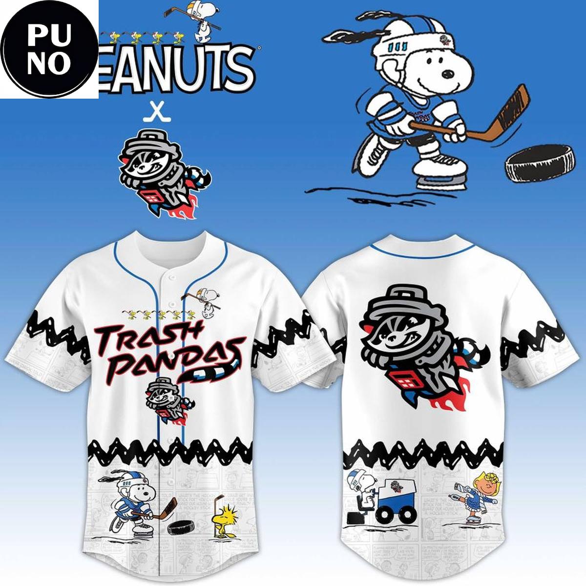 Rocket City Trash Pandas x Peanuts Night 2026 Baseball Jersey