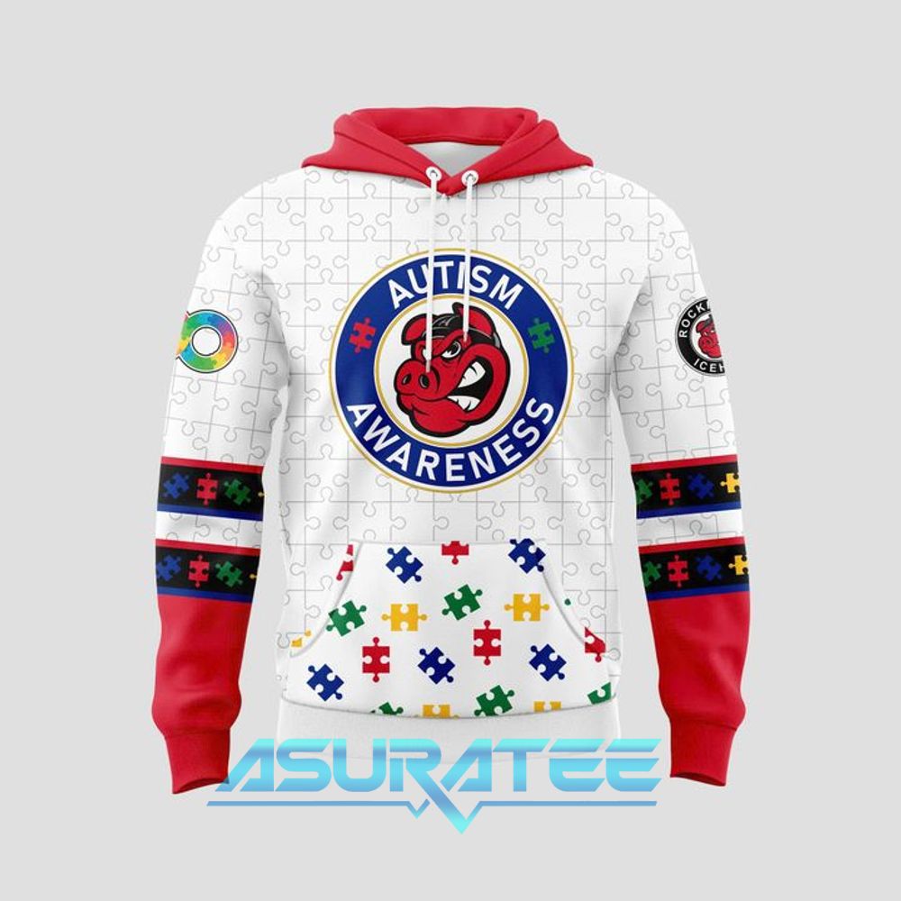 Rockford IceHogs x 2026 Autism Awareness Limited Hoodie, Cap