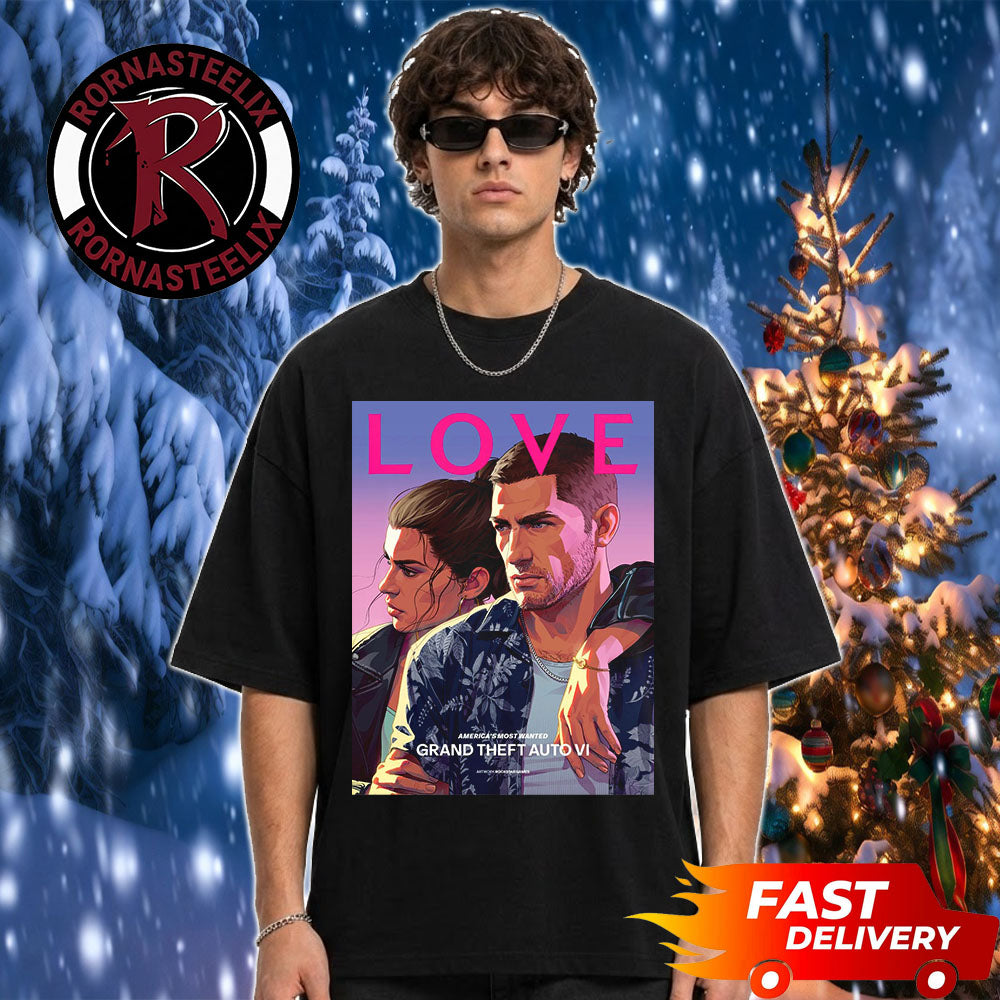 Rockstar Games GTA VI On Love Magazine America’s Most Wanted Grand Theft Auto VI Unisex T Shirt
