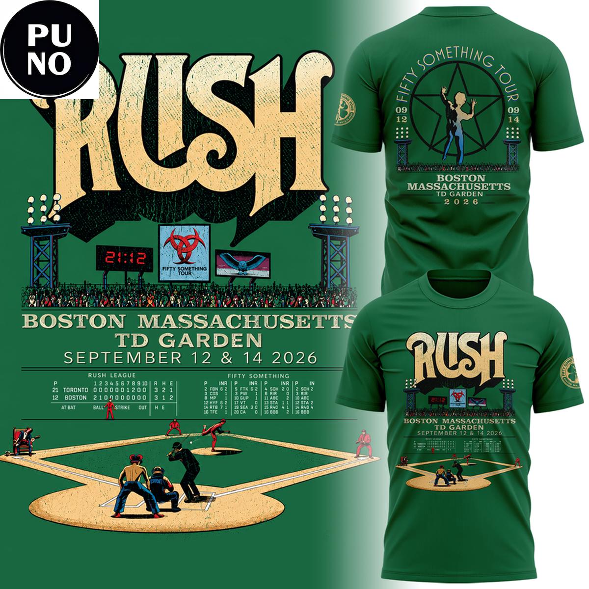 Rush 2026 Fifty Something Tour TD Garden Boston Massachusetts T-Shirt