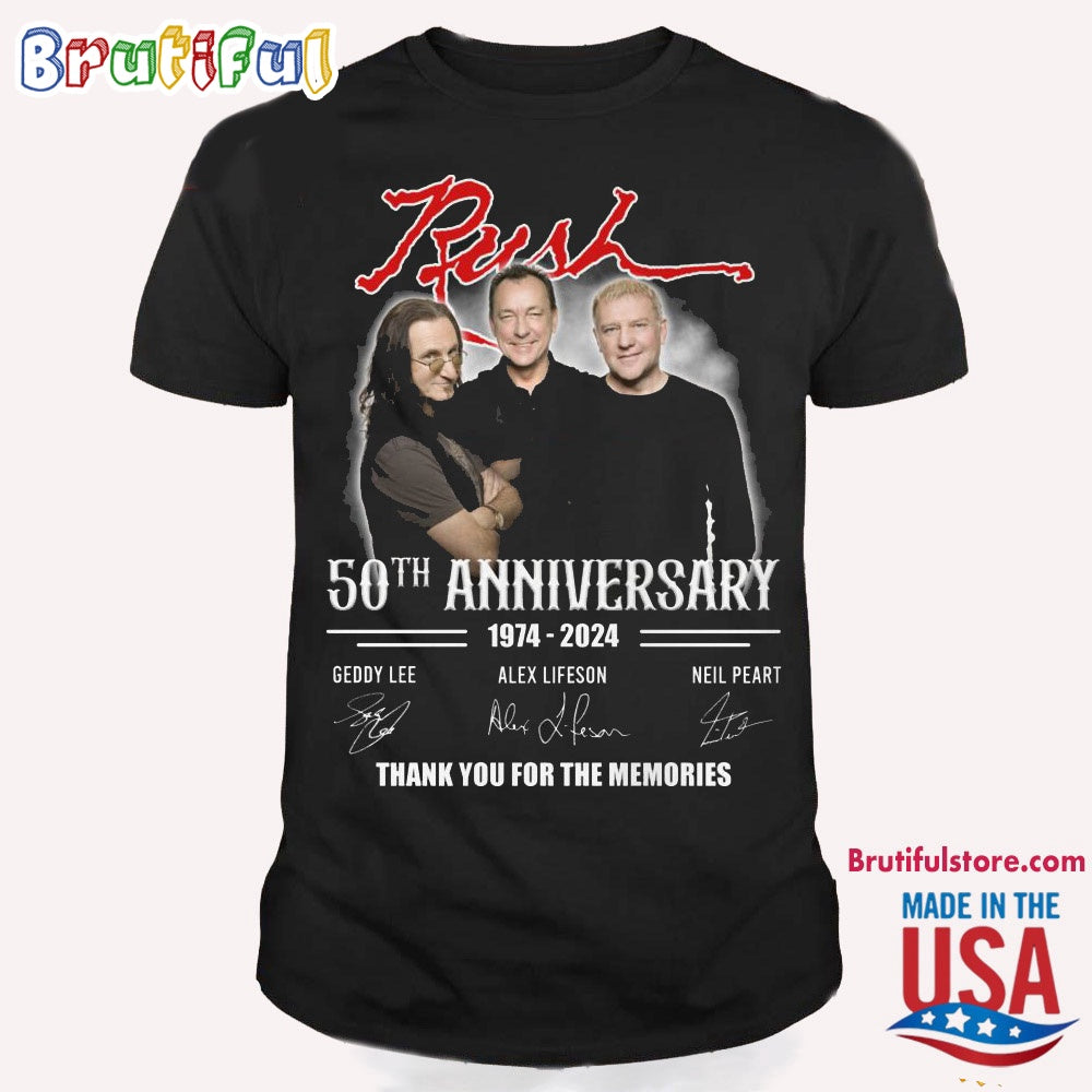 Rush 50th Anniversary 1974-2024 Thank You For The Memories T Shirt