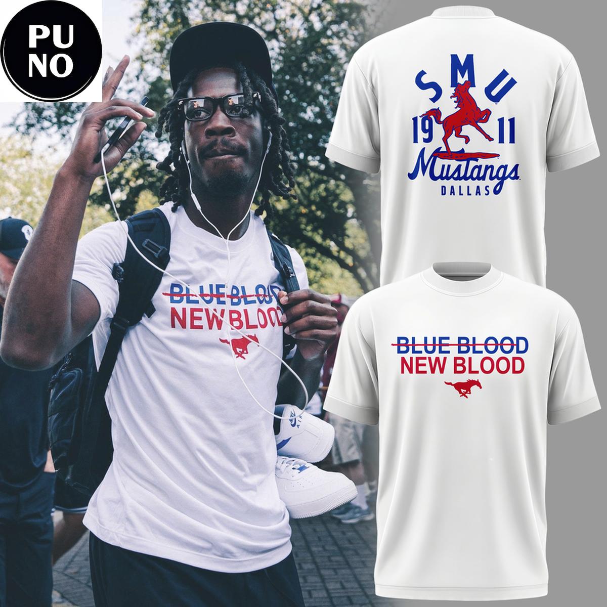 SMU Mustangs Football 2026 Blue Blood New Blood T-Shirt