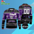 Personalized Sacramento Kings Snowy Hoops Ugly Christmas Sweater