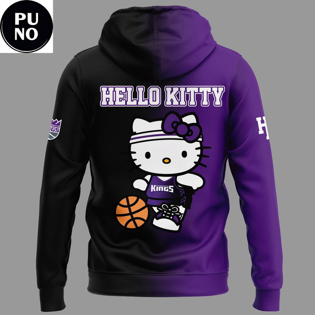 Sacramento Kings x Hello Kitty Night 2026 Half Black Hoodie Shirt