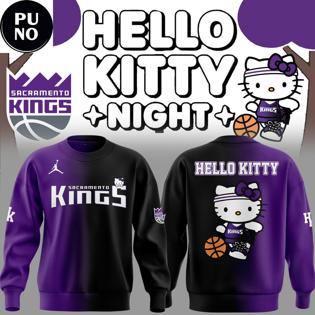 Sacramento Kings x Hello Kitty Night 2026 Half Black Hoodie Shirt