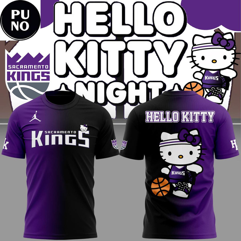 Sacramento Kings x Hello Kitty Night 2026 Half Black Hoodie Shirt