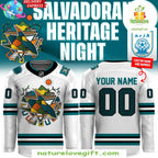 San Jose Sharks 2026 Salvadoran Heritage Night Hockey Jersey