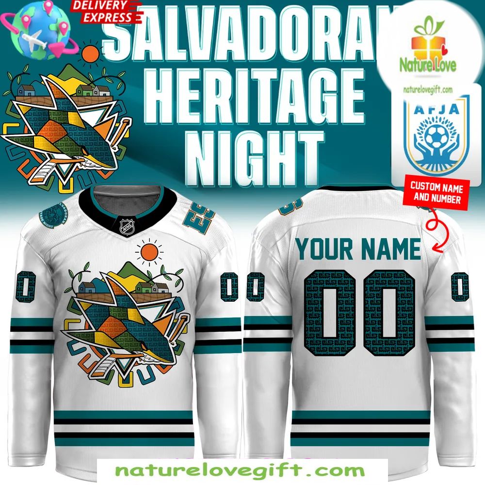 San Jose Sharks 2026 Salvadoran Heritage Night Hockey Jersey