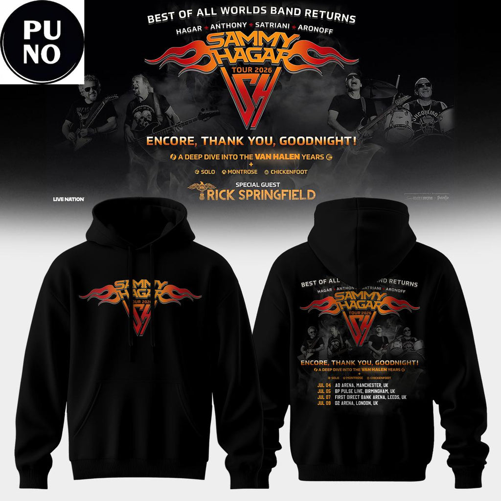Sammy Hagar EU Tour 2026 Encore Thank You Goodnight Hoodie Shirt