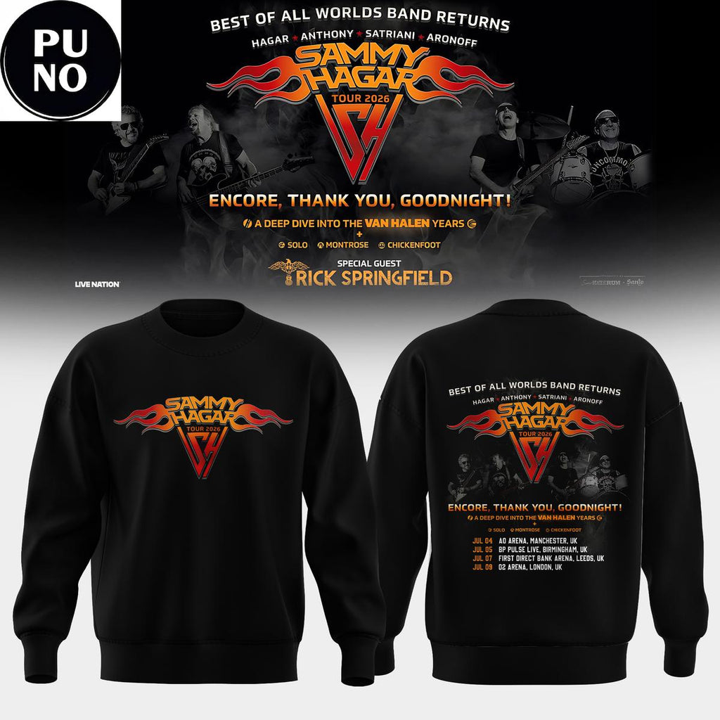 Sammy Hagar EU Tour 2026 Encore Thank You Goodnight Hoodie Shirt