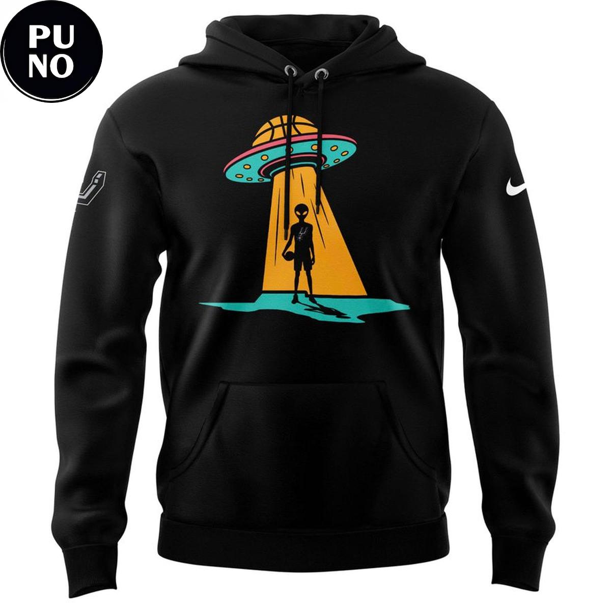 San Antonio Spurs 2026 Fiesta Alien Landing Hoodie T-Shirt