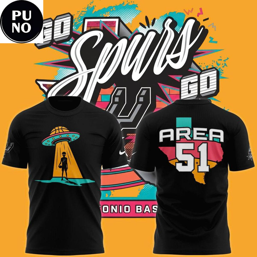 San Antonio Spurs 2026 Fiesta Alien Landing Hoodie T-Shirt