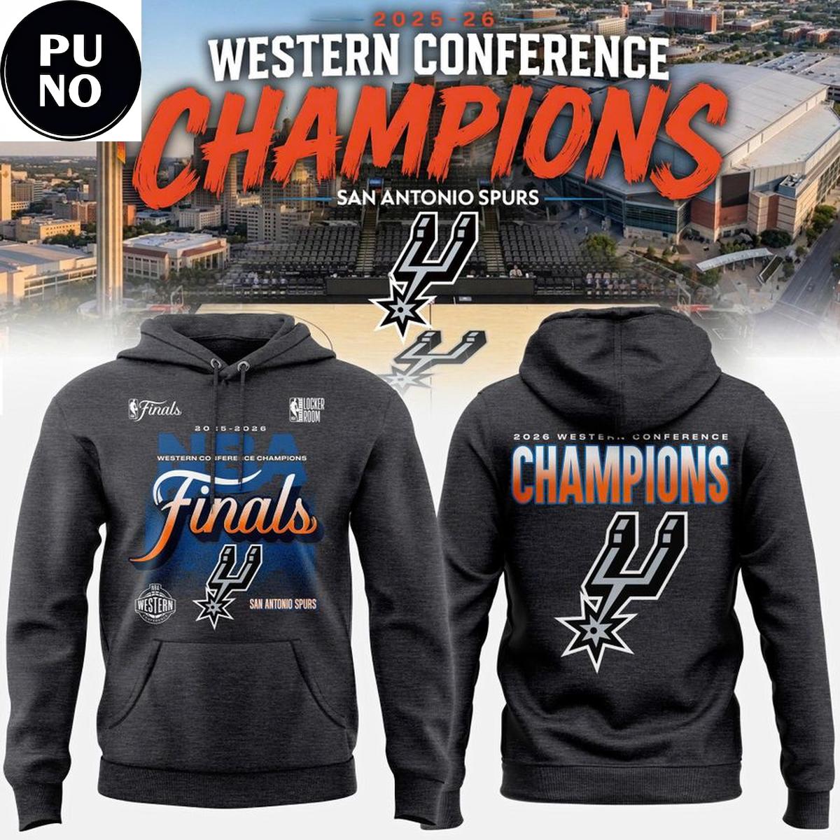San Antonio Spurs 2026 NBA Western Conference Champions Hoodie T-Shirt