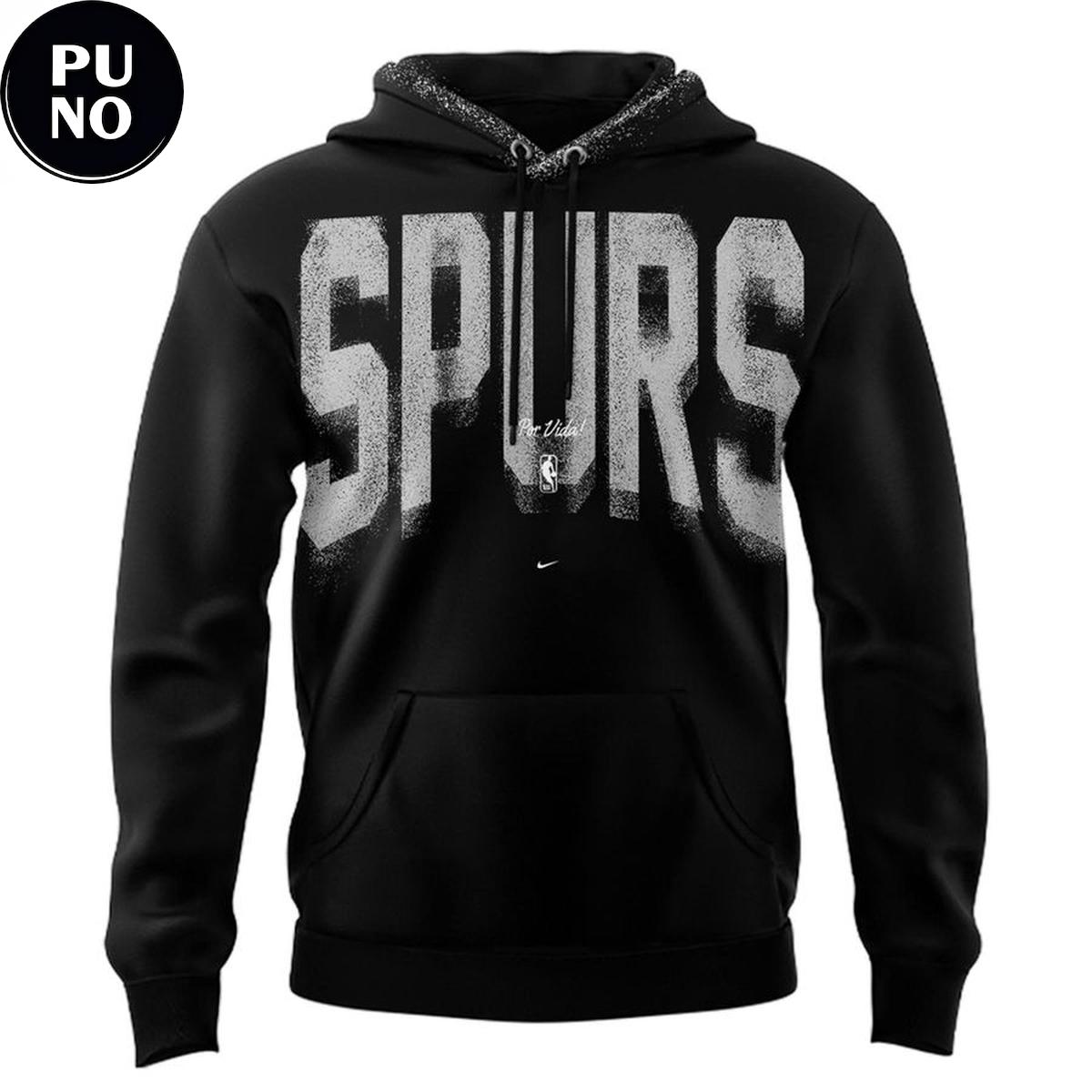 San Antonio Spurs 2026 Por Vida Black Hoodie T-Shirt