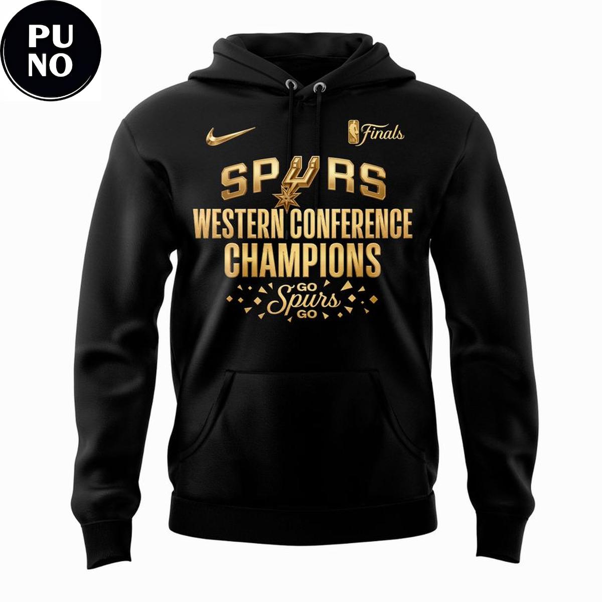 San Antonio Spurs 2026 Western Conference Finals Champions Golden Black Hoodie T-Shirt