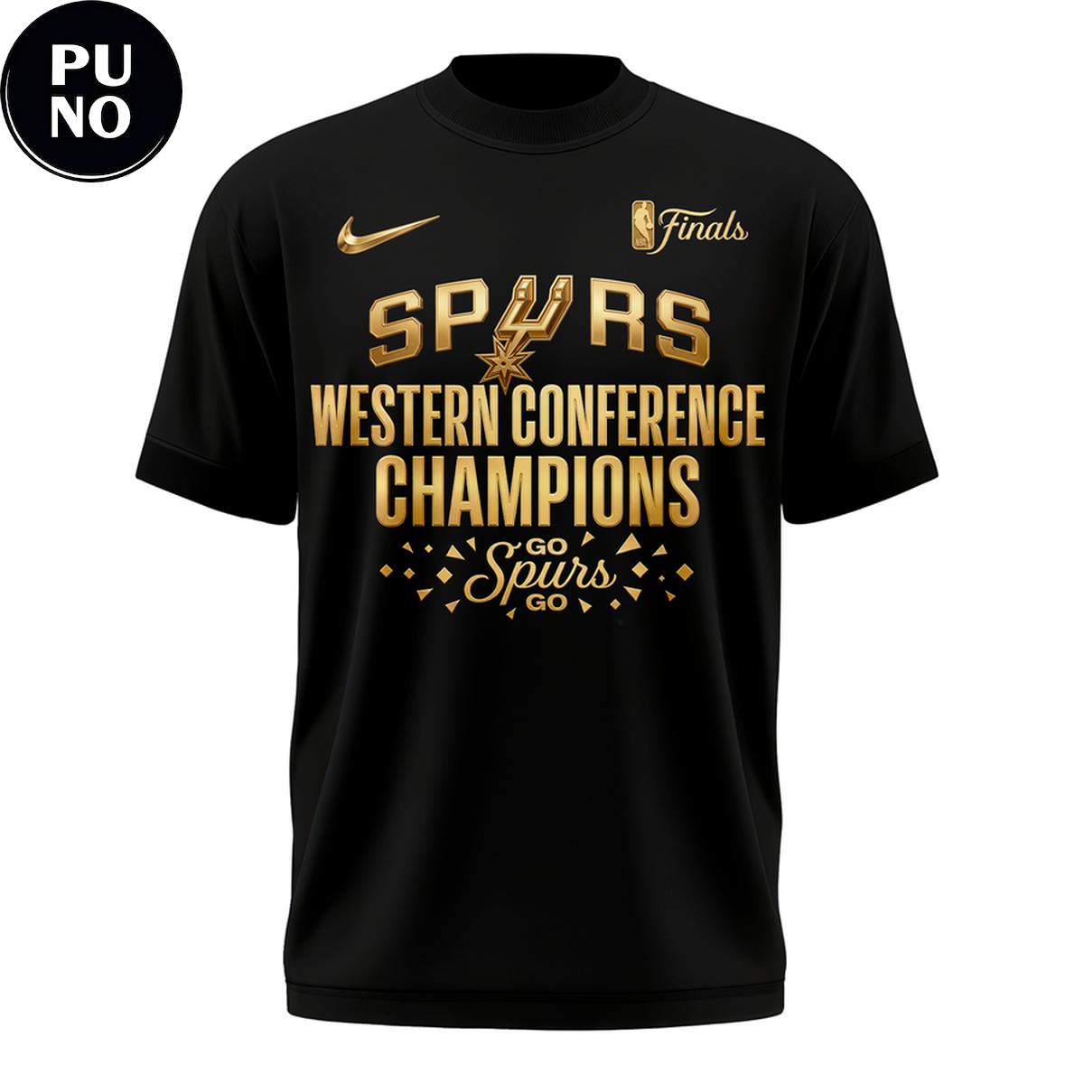 San Antonio Spurs 2026 Western Conference Finals Champions Golden Black Hoodie T-Shirt