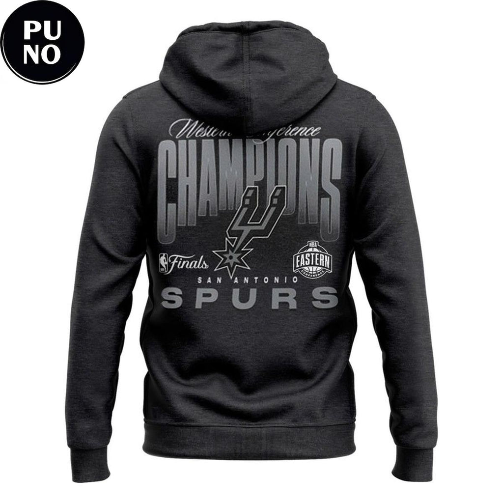 San Antonio Spurs Fanatics Charcoal 2026 Western Conference Finals Champions Hoodie T-Shirt