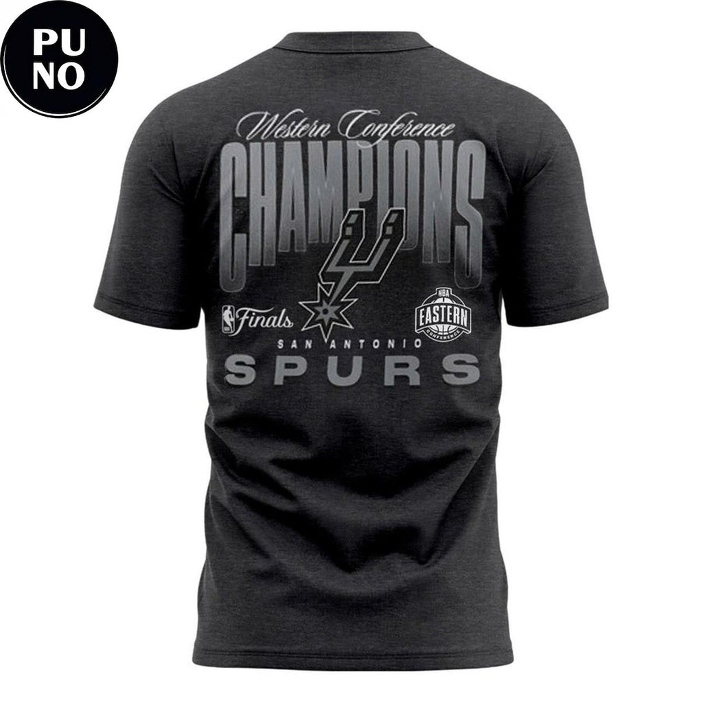 San Antonio Spurs Fanatics Charcoal 2026 Western Conference Finals Champions Hoodie T-Shirt