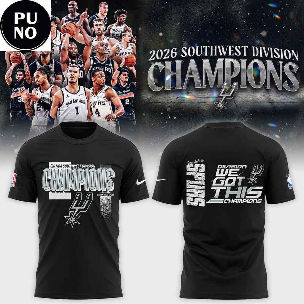 San Antonio Spurs New Era 2026 Southwest Division Champions Hoodie T-Shirt