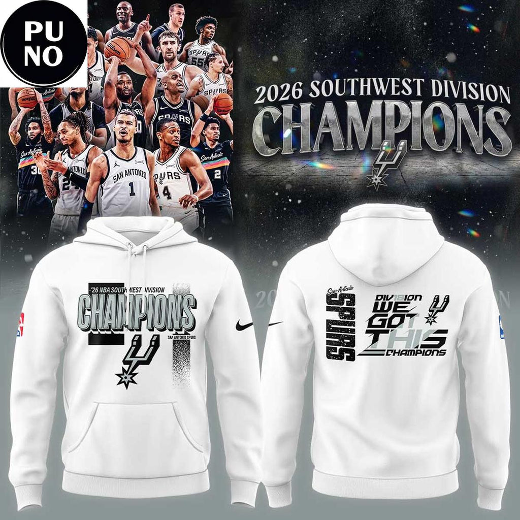 San Antonio Spurs New Era 2026 Southwest Division Champions Hoodie T-Shirt