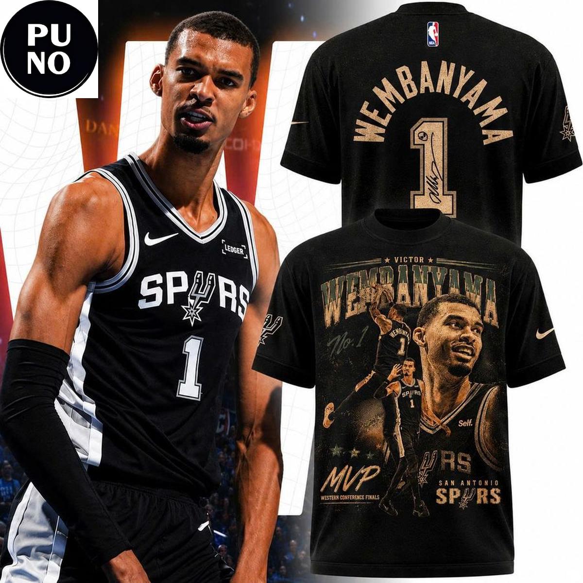 San Antonio Spurs Victor Wembanyama MVP 2026 Western Conference Finals T-Shirt