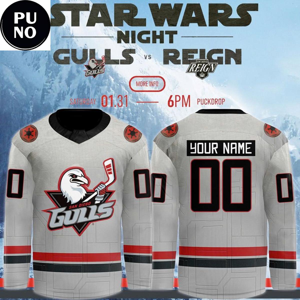 San Diego Gulls x Star Wars Night 2026 Personalized Hockey Jersey