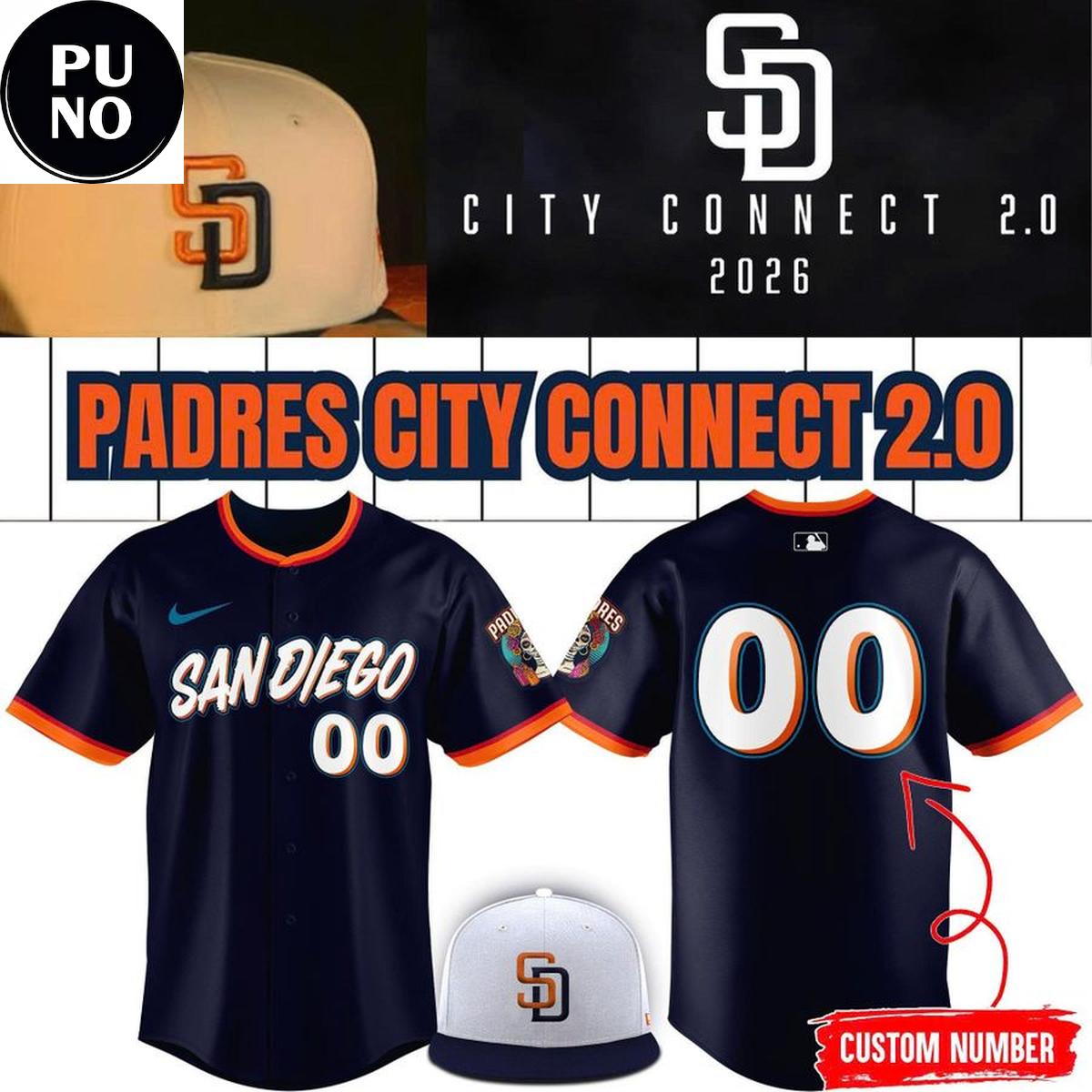 San Diego Padres 2026 City Connect 2.0 Personalized Baseball Jersey