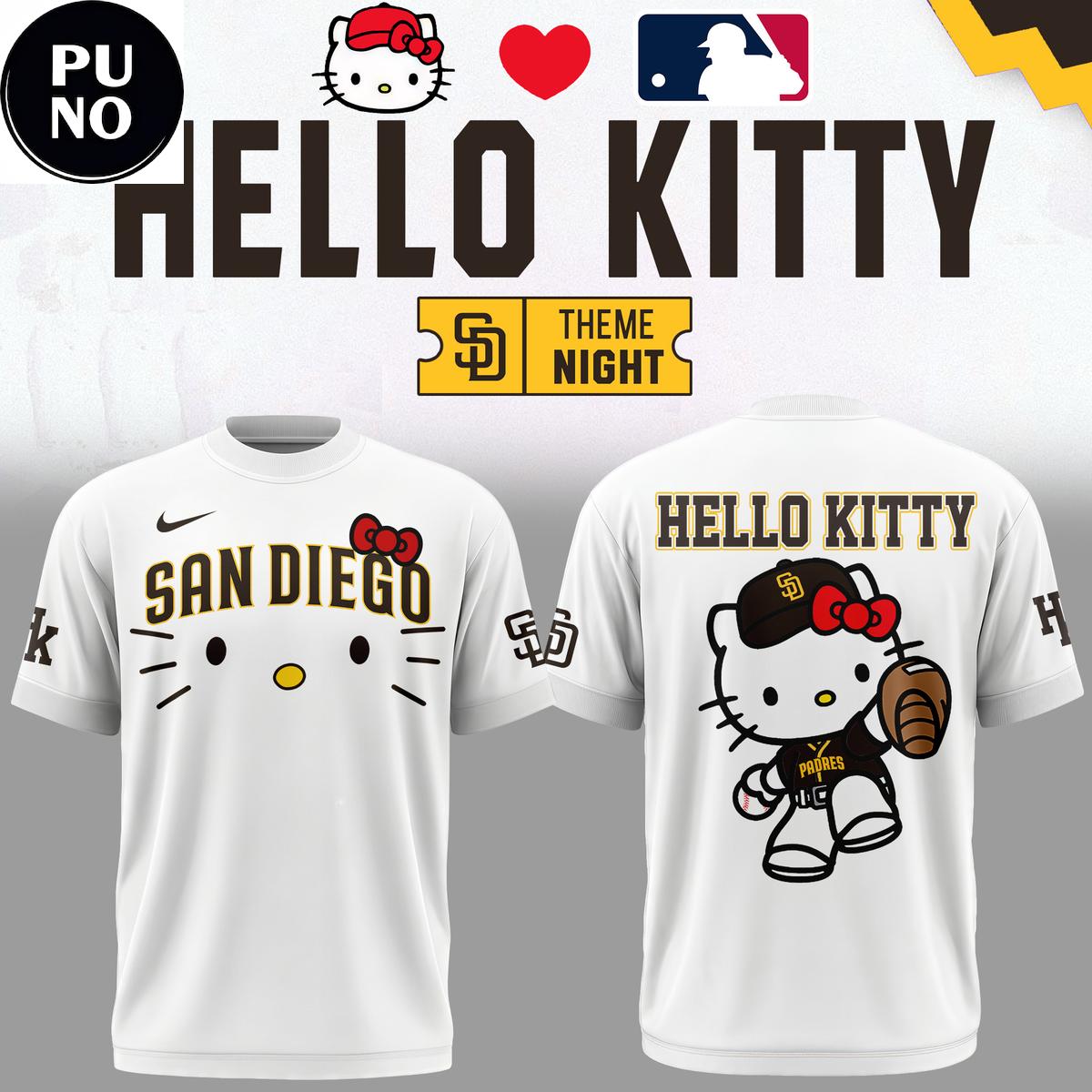 San Diego Padres x Hello Kitty Night 2026 New Hoodie T-Shirt