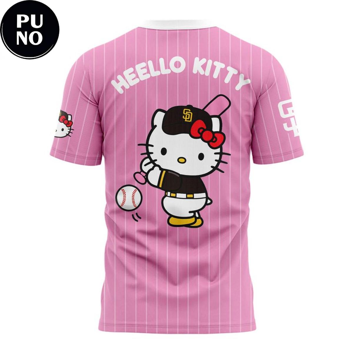 San Diego Padres x Hello Kitty Night 2026 Pink Stripes Shirt