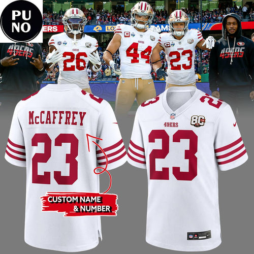 San Francisco 49ers 80th Anniversary 2026 Personalized Football Jersey