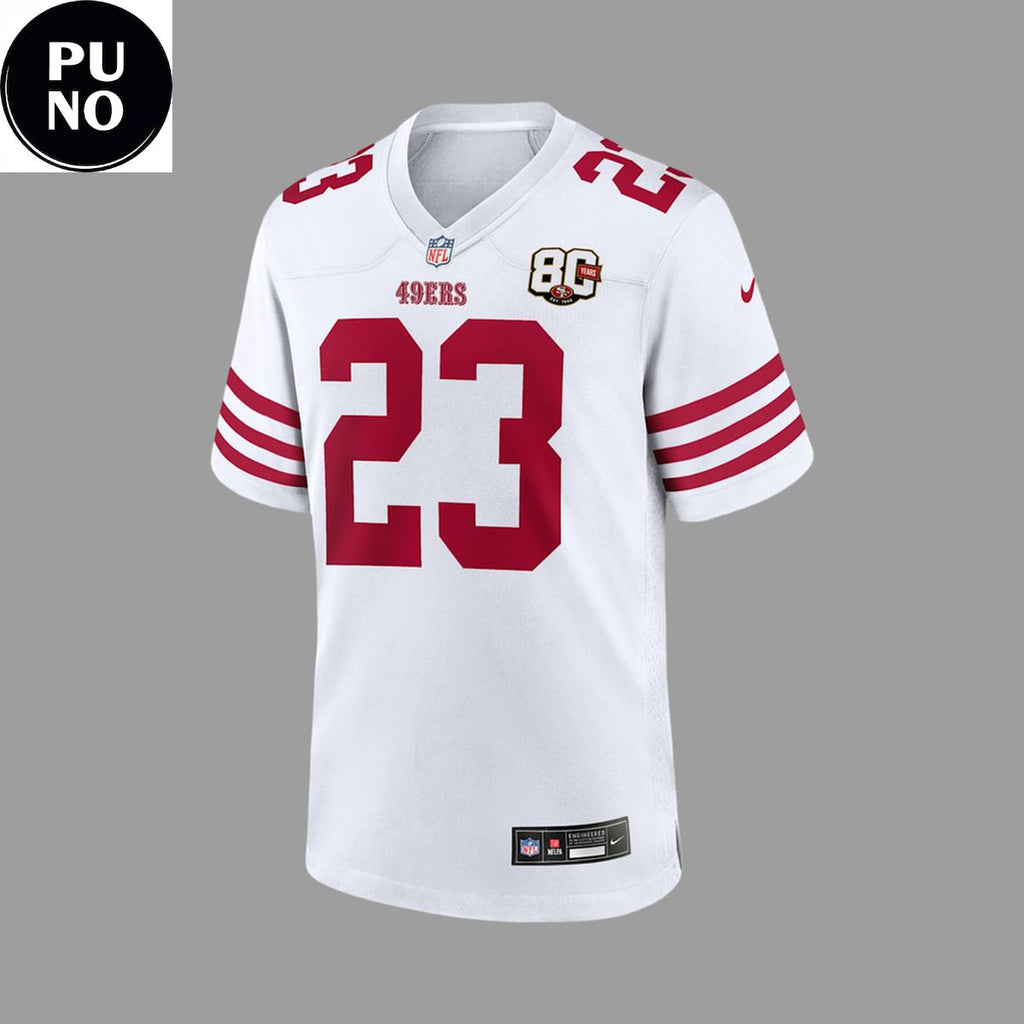 San Francisco 49ers 80th Anniversary 2026 Personalized Football Jersey