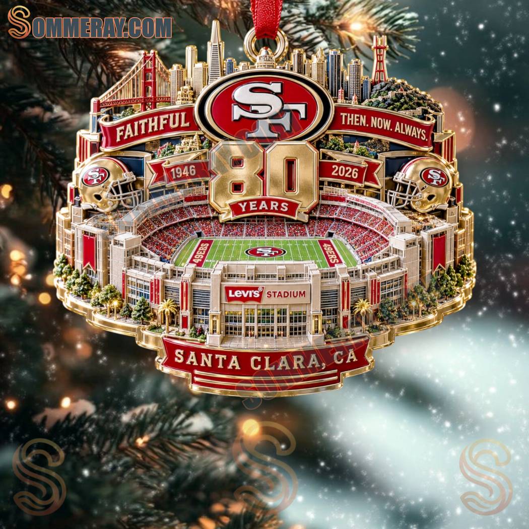 San Francisco 49ers 80th Anniversary Levi’s Stadium Christmas Ornament