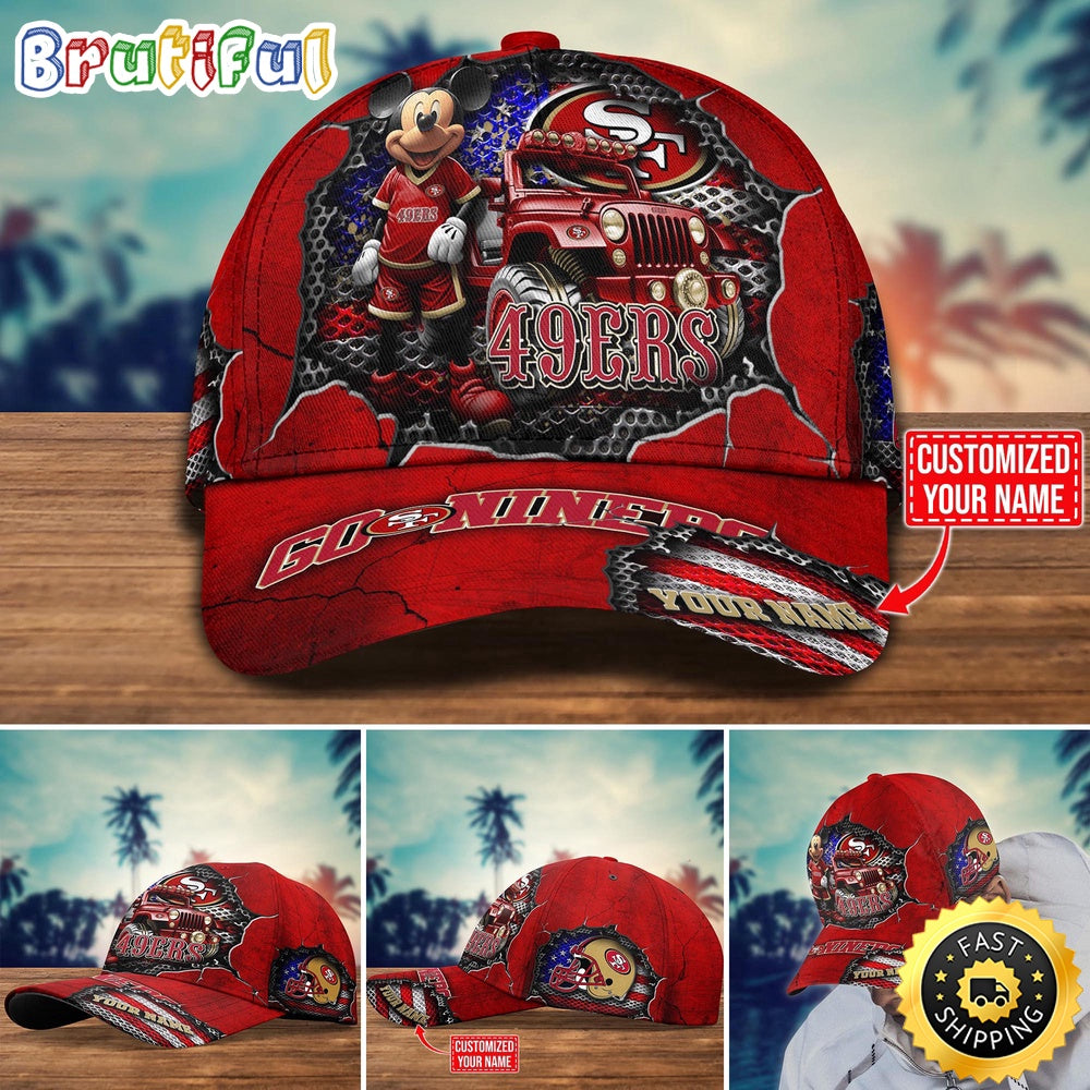 San Francisco 49ers Baseball Cap Mickey Mouse Customize Cap