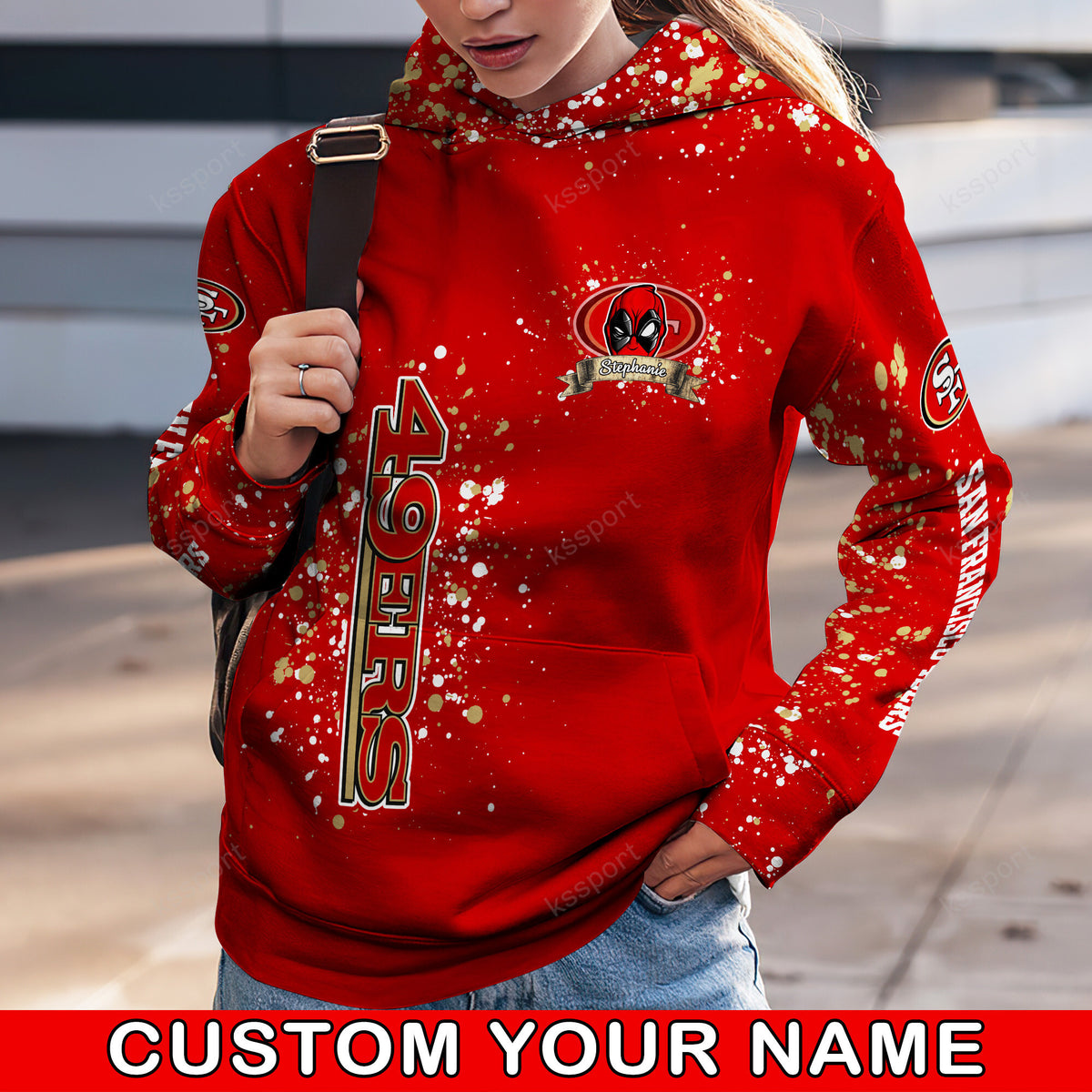 Custom NFL San Francisco 49ers Hoodie Leggings Rock Paper Scissors Throat Punch I Win Hoodie