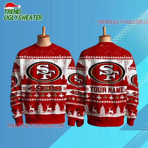 Personalized San Francisco 49ers Nfl Snow Ugly Christmas Sweater