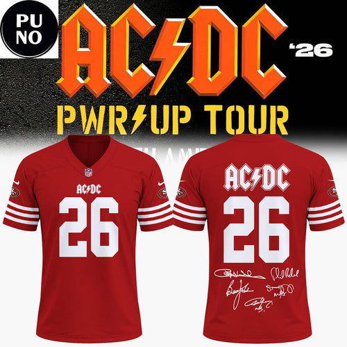 San Francisco 49ers x AC/DC Power Up Tour 2026 Football Jersey