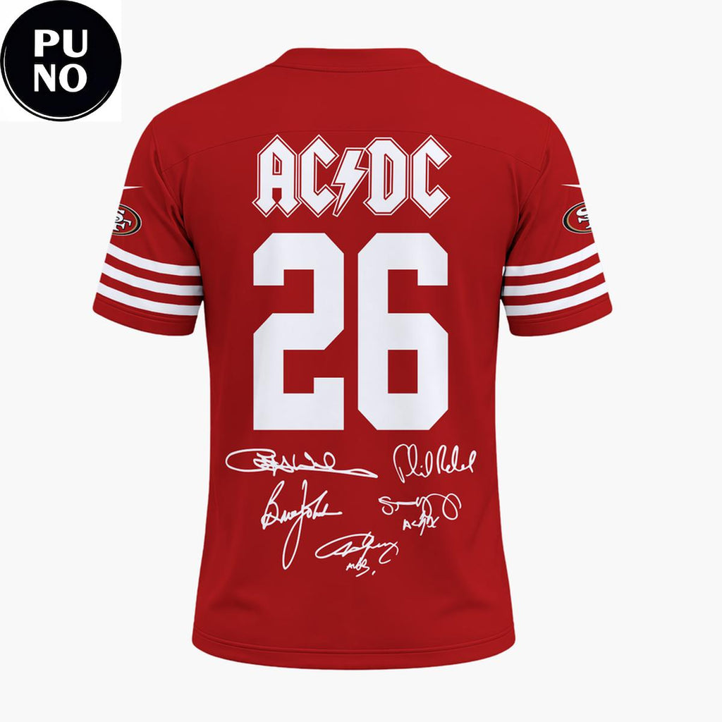 San Francisco 49ers x AC/DC Power Up Tour 2026 Football Jersey