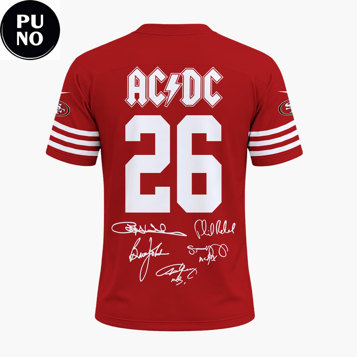 San Francisco 49ers x AC/DC Power Up Tour 2026 Football Jersey