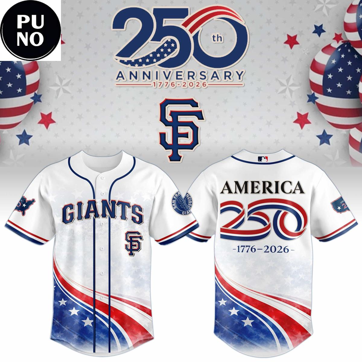 San Francisco Giants America 250 Anniversary 1776-2026 Baseball Jersey