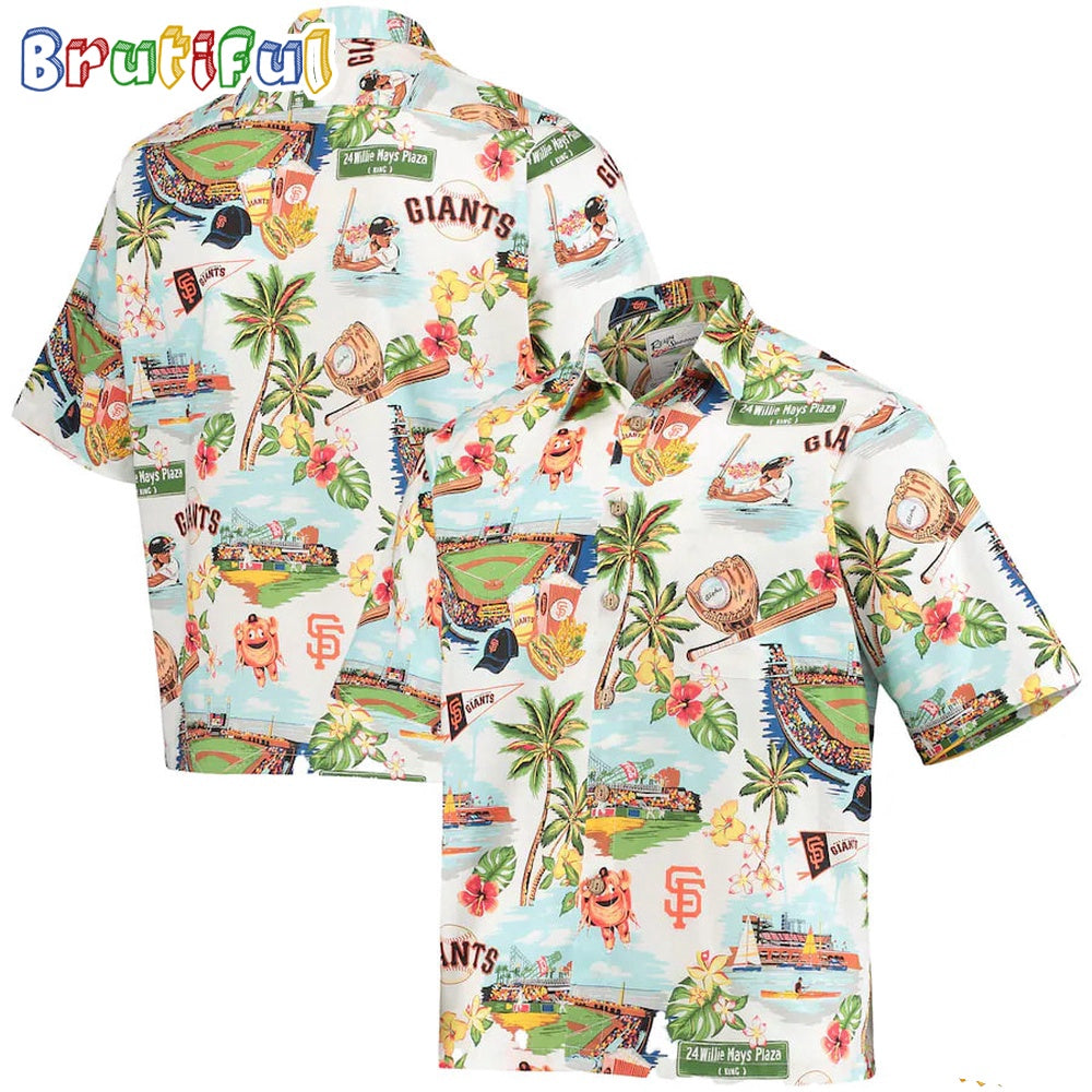 San Francisco Giants Palm Tree Tropical Summer Hawaiian Shirt