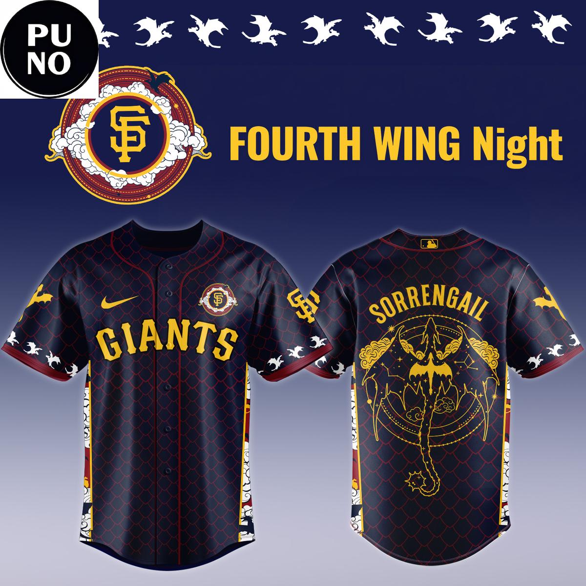 San Francisco Giants x Fourth Wing Night 2026 Baseball Jersey