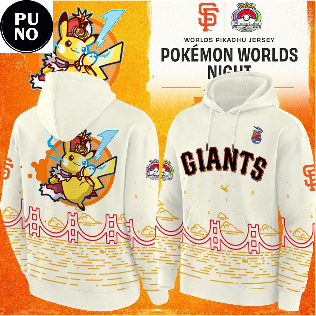 San Francisco Giants x Pokemon Worlds Night 2026 Worlds Pikachu Hoodie T-Shirt