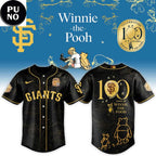 San Francisco Giants x Winnie The Pooh 100th Anniversary 2026 Black & Gold Baseball Jersey