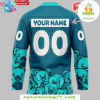 San Jose Barracuda Blue Hockey Jersey Teddy Bear Edition